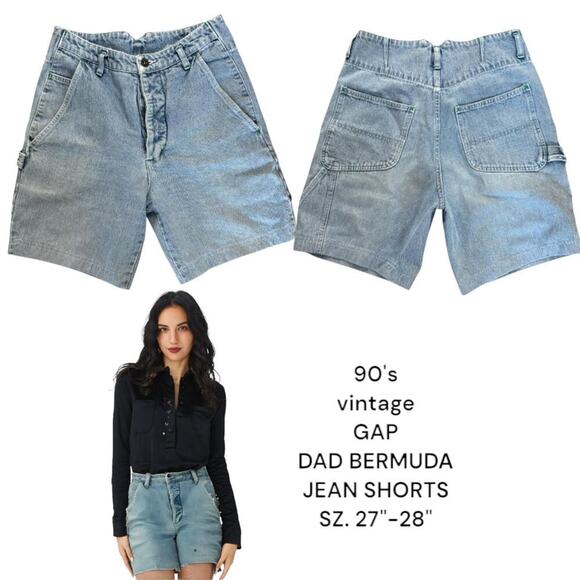 90's vintage GAP Bermuda Dad Light wash Shorts 27-28" - Picture 1 of 7